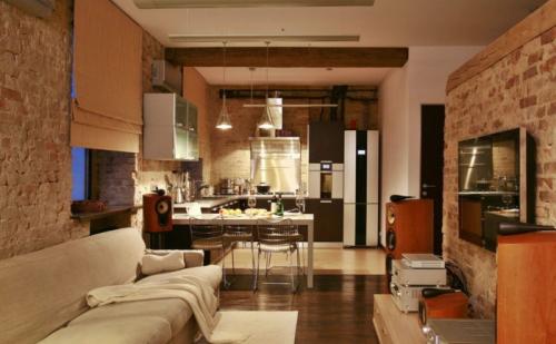 Кухня-гостиная 20 кв м лофт. Современные стили