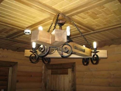 Деревянные люстры. Применение в интерьере