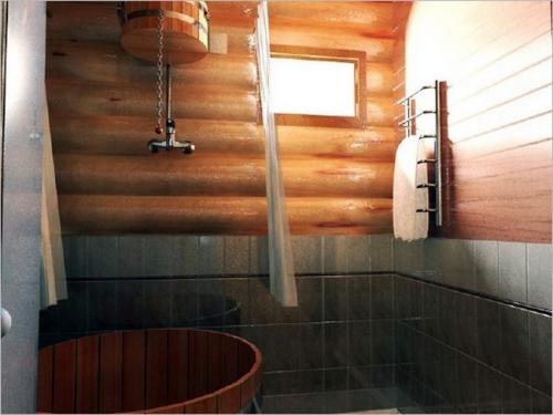 Интерьер помывочной комнаты в бане. Важные условия для создания интерьера 07