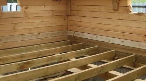 Усиление лаг пола в деревянном доме. Перераспределение нагрузки 05