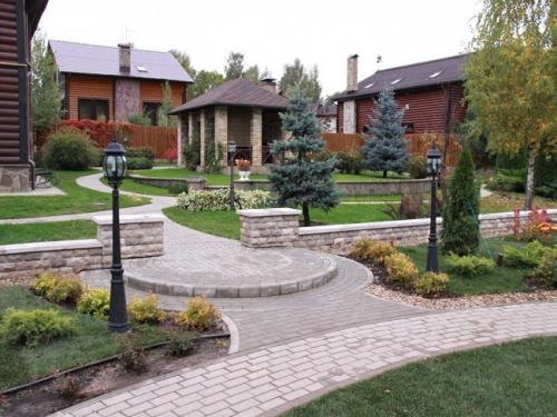 Озеленение двора частного. Принципы планировки двора возле частного дома 05