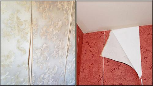 Почему отходят обои после поклейки. Обои отклеились на стыках, частично отошли вместе со штукатуркой –, как с этим бороться?