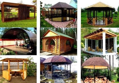 Проекты беседок из дерева с мангалом и барбекю из кирпича. Какие бывают беседки 02