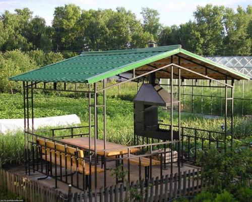 Проекты беседок из дерева с мангалом и барбекю из кирпича. Какие бывают беседки 01