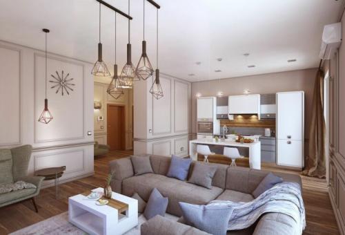 Как разделить кухню и жилую зону в студии: креативные идеи и советы 22