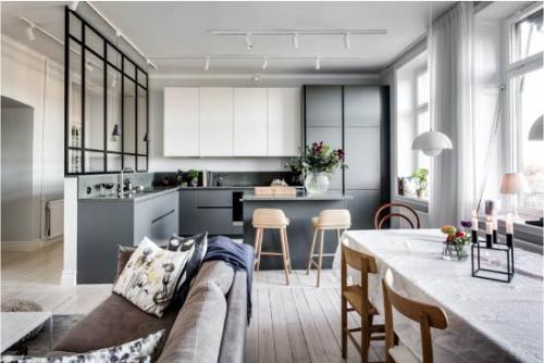 Как можно визуально увеличить пространство кухни в студии через Зонирование. 11 советов дизайна и обустройства кухни-студии