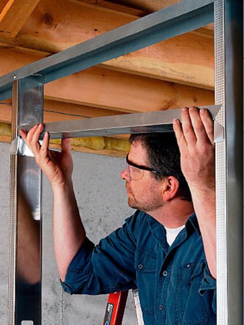 Монтаж профиля для гипсокартона. Монтаж профиля к стене 09