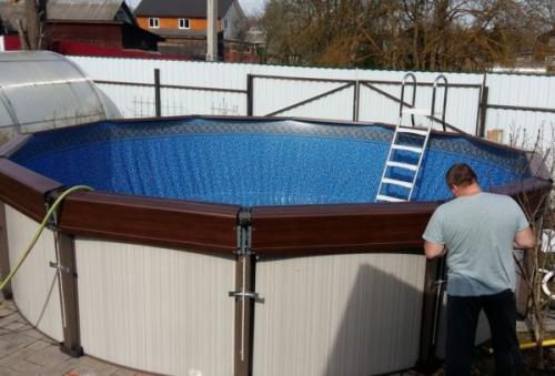Как сделать бассейн на даче легко и недорого. Установка каркасного бассейна на даче