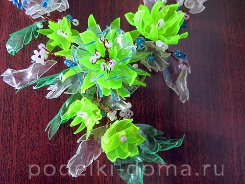 Ваза из пластиковой бутылки и ложек. Ваза из ложек 17