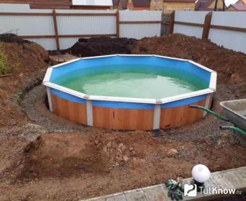 Установка каркасного бассейна на даче. Нужен ли котлован под каркасный бассейн 15