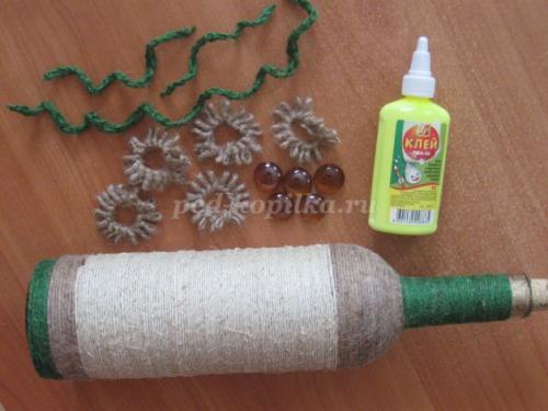 Ваза своими руками: мастер-класс по созданию из бутылки и шпагата 32