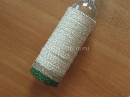 Ваза своими руками: мастер-класс по созданию из бутылки и шпагата 27