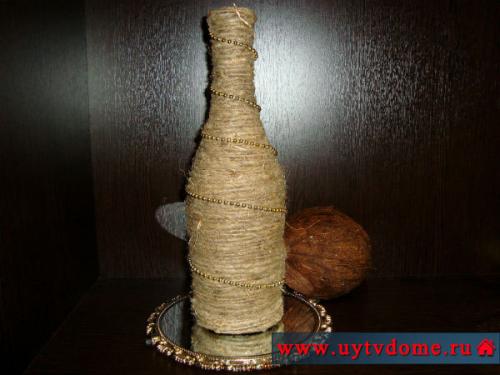 Сколько времени занимает создание вазы из бутылки и шпагата. Бутылка декорированная шпагатом (мастер-класс по созданию вазы)