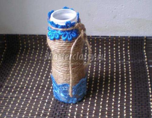 Ваза из пластиковой бутылки и джута: простой мастер-класс своими руками 24 Ваза из пластиковой бутылки и джута: простой мастер-класс своими руками 24