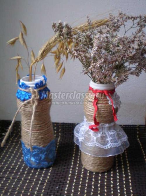 Ваза из пластиковой бутылки и джута: простой мастер-класс своими руками 27 Ваза из пластиковой бутылки и джута: простой мастер-класс своими руками 27