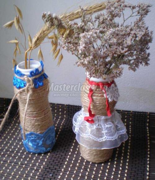 Ваза из пластиковой бутылки и джута: простой мастер-класс своими руками 26 Ваза из пластиковой бутылки и джута: простой мастер-класс своими руками 26