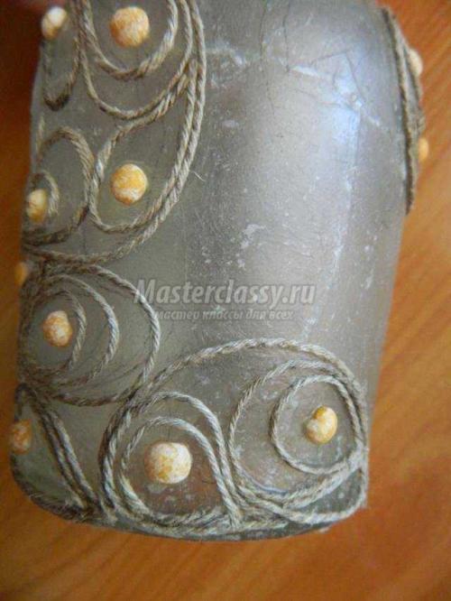 Креативный мастер-класс: Ваза из пластиковой бутылки и веревки 29 Креативный мастер-класс: Ваза из пластиковой бутылки и веревки 29