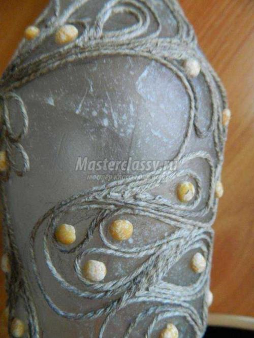 Креативный мастер-класс: Ваза из пластиковой бутылки и веревки 30 Креативный мастер-класс: Ваза из пластиковой бутылки и веревки 30