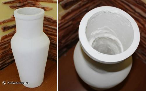 Как укрепить конструкцию вазы, чтобы она была устойчивой. Гипсовая вазочка