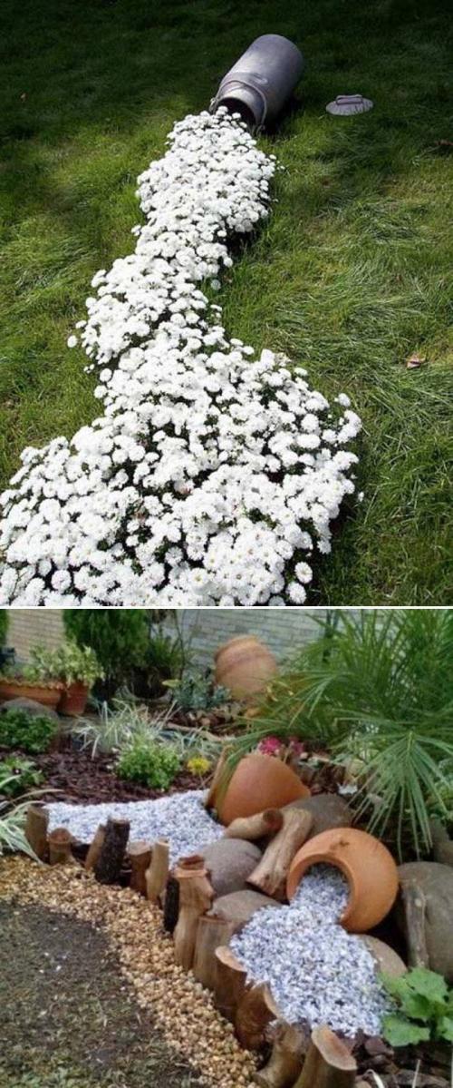 Как своими руками сделать клумбы из цветочных горшков. Как сделать выпадающую клумбу: пошаговая инструкция