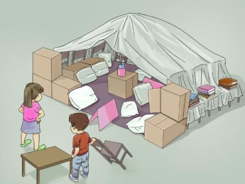 Как построить шалаш дома ? для детей, фото