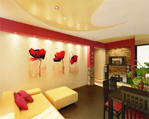 Современный стиль в декорировании стен гостиной. Анализ общего оформления 01