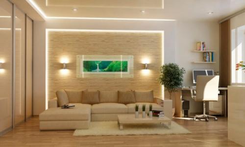 Современный стиль в декорировании стен гостиной. Анализ общего оформления 02
