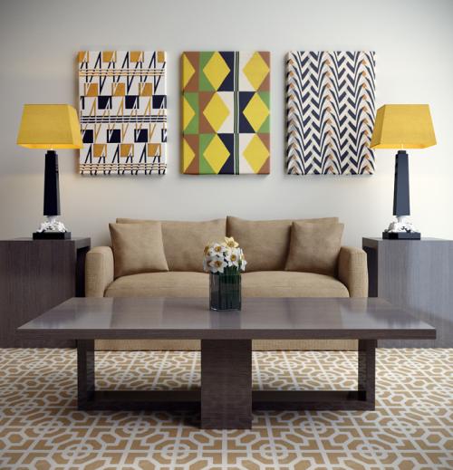 Декор стены над диваном своими руками. Акцентная отделка