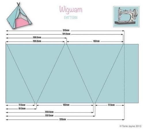 Вигвам своими руками сколько нужно ткани. Вигвам своими руками: выкройки, размеры, мастер-классы