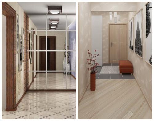 Как использовать зеркала в дизайне узкого коридора для визуального расширения пространства. Ярко выраженная фактурность отделочных материалов — особый способ расширения пространства