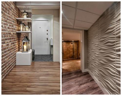 Как использовать зеркала в дизайне узкого коридора для визуального расширения пространства. Ярко выраженная фактурность отделочных материалов — особый способ расширения пространства