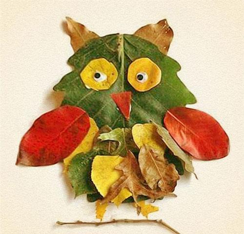 Осенние поделки своими руками в детский сад. Аппликации из осенней листвы