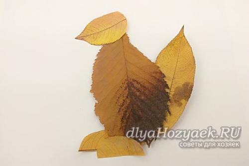 Осенние поделки из листьев в школу. Поделка Белочка из осенних листьев — быстро и красиво