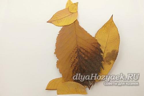 Осенние поделки из листьев в школу. Поделка Белочка из осенних листьев — быстро и красиво