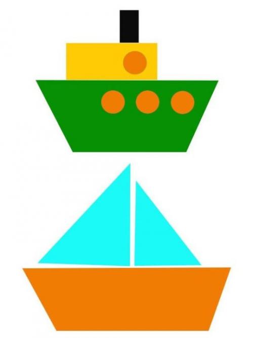 Аппликация из геометрических фигур. Аппликации из геометрических фигур для детей — идеи и шаблоны