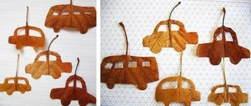 Аппликации из осенних листьев для детей детского сада (средняя, старшая группа)