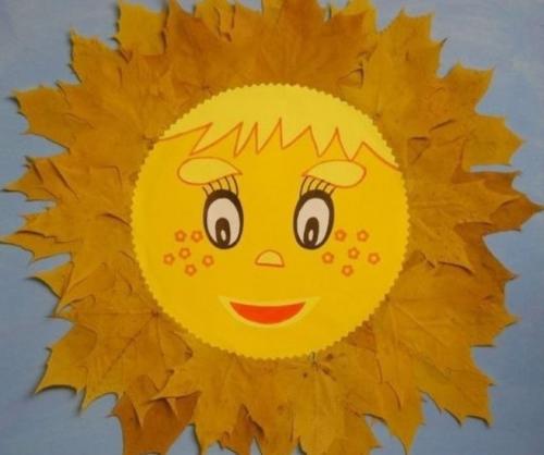 Аппликации из осенних листьев для детей детского сада (средняя, старшая группа)