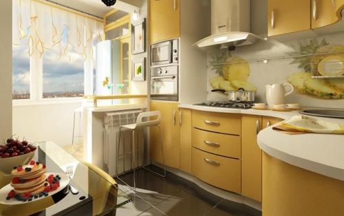 Дизайн балкона с кухней совмещенного. Дизайн-проект кухни с балконом