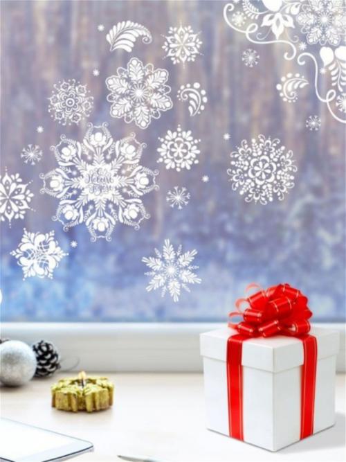 Украшение окон на Новый год. Как украсить окна на Новый 2021 год - полезные советы и креативные фото идеи 18