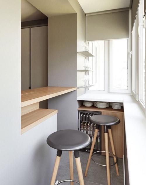 Маленькая кухня с выходом на балкон. 112 самых стильных интерьеров кухни, совмещенной с балконом