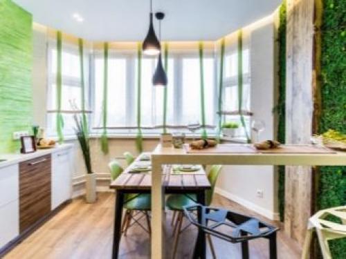 Дизайн маленькой кухни с балконом или лоджией 13