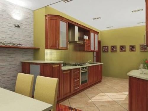 Кухня с балконной дверью. Отделка 02