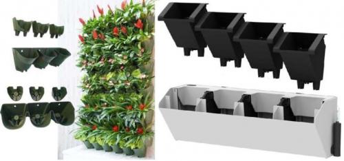 Стена из цветов в горшках. Фитостены с растениями в горшках