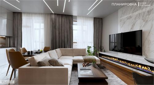 Создание функциональной кухни, столовой и гостиной в квартире 04