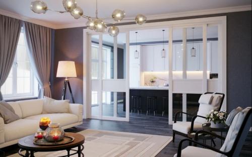 Передвижные стены в интерьере маленькой квартиры. Как создать дополнительную комнату с помощью передвижной стены-трансформера 36