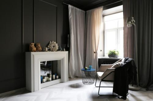 Декор стен в гостиной в современном стиле. Материалы для дизайна