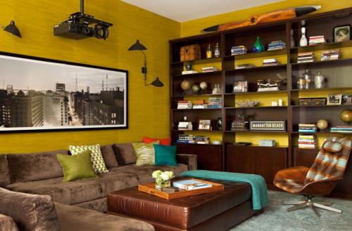 Декор стен в гостиной в современном стиле. Материалы для дизайна