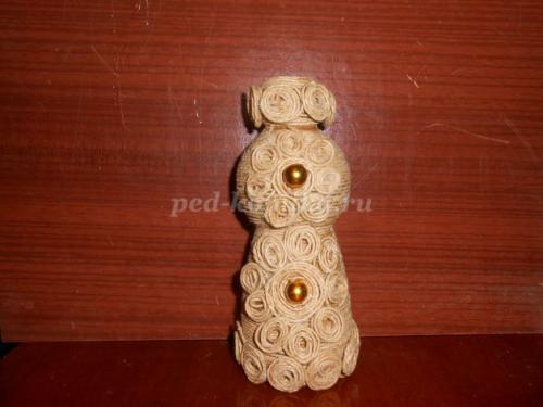 Ваза из пластиковой бутылки и шнура своими руками.. Ваза из пластиковой бутылки и шпагата своими руками 13