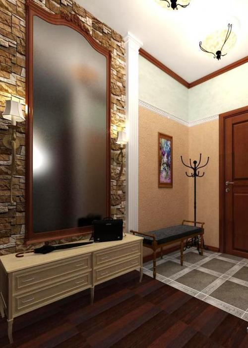 Отделка прихожей декоративным камнем и обоями. Прихожая: элегантность и стиль в интерьере