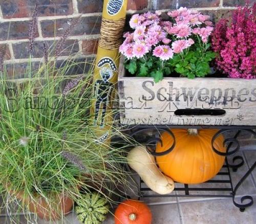 Как можно создать осеннюю композицию из натуральных материалов для украшения сада или террасы. Осенние композиции